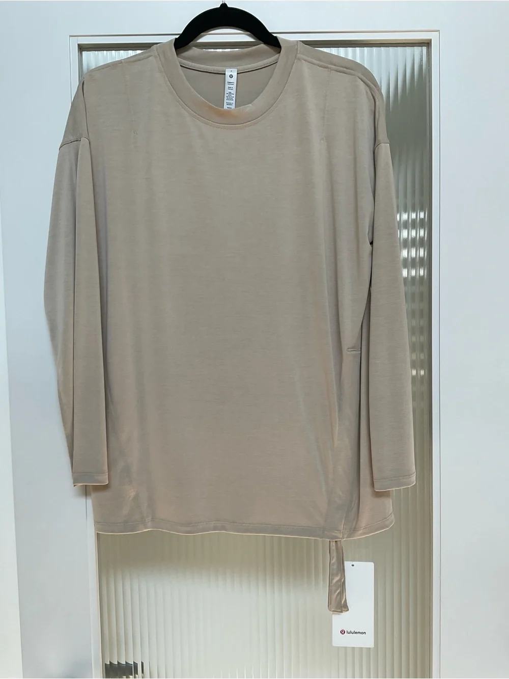 lululemon athletica Long-Sleeve Crewneck Top in Light Beige
